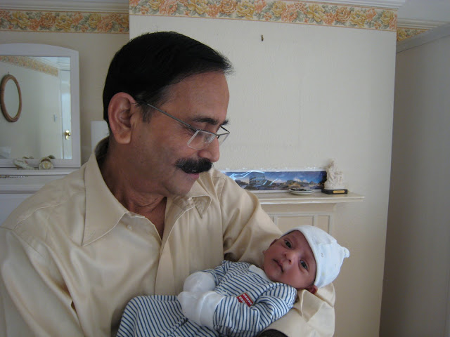 With grandson Leo at home (2007)