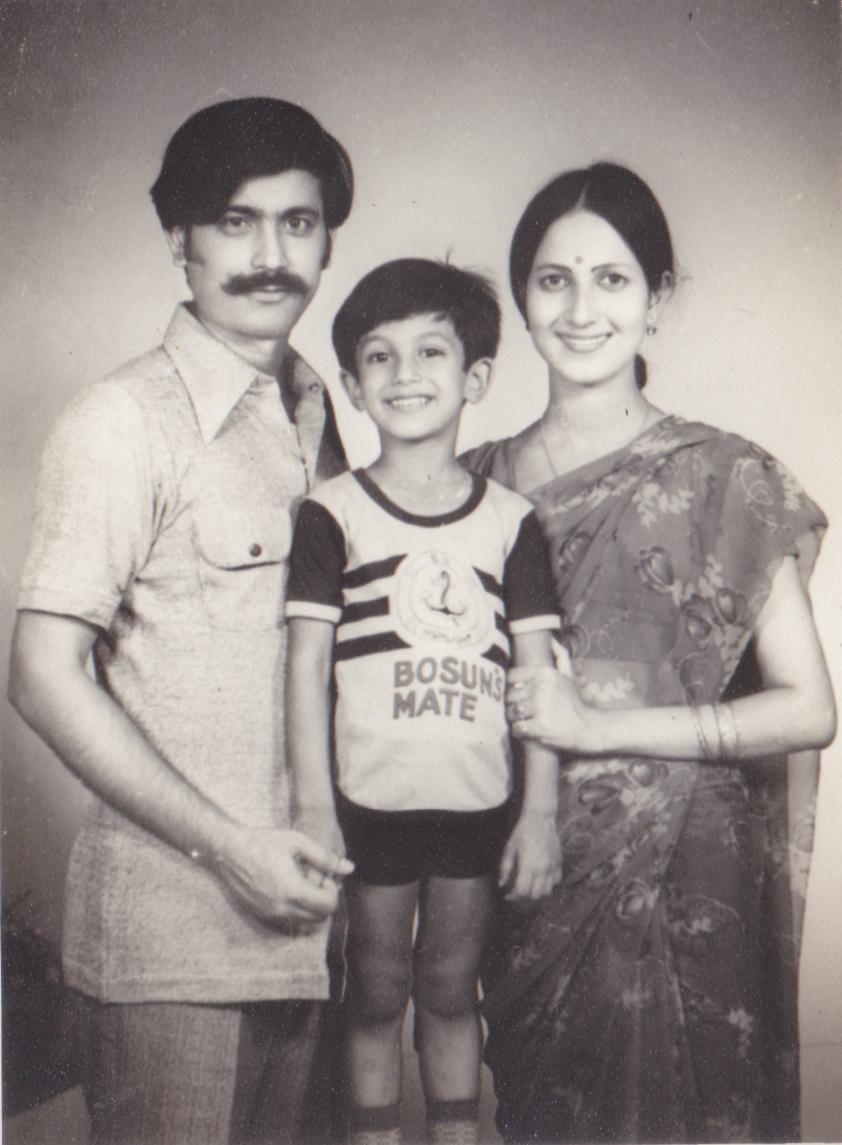 With wife Pahari and son Rick (c.1980)
