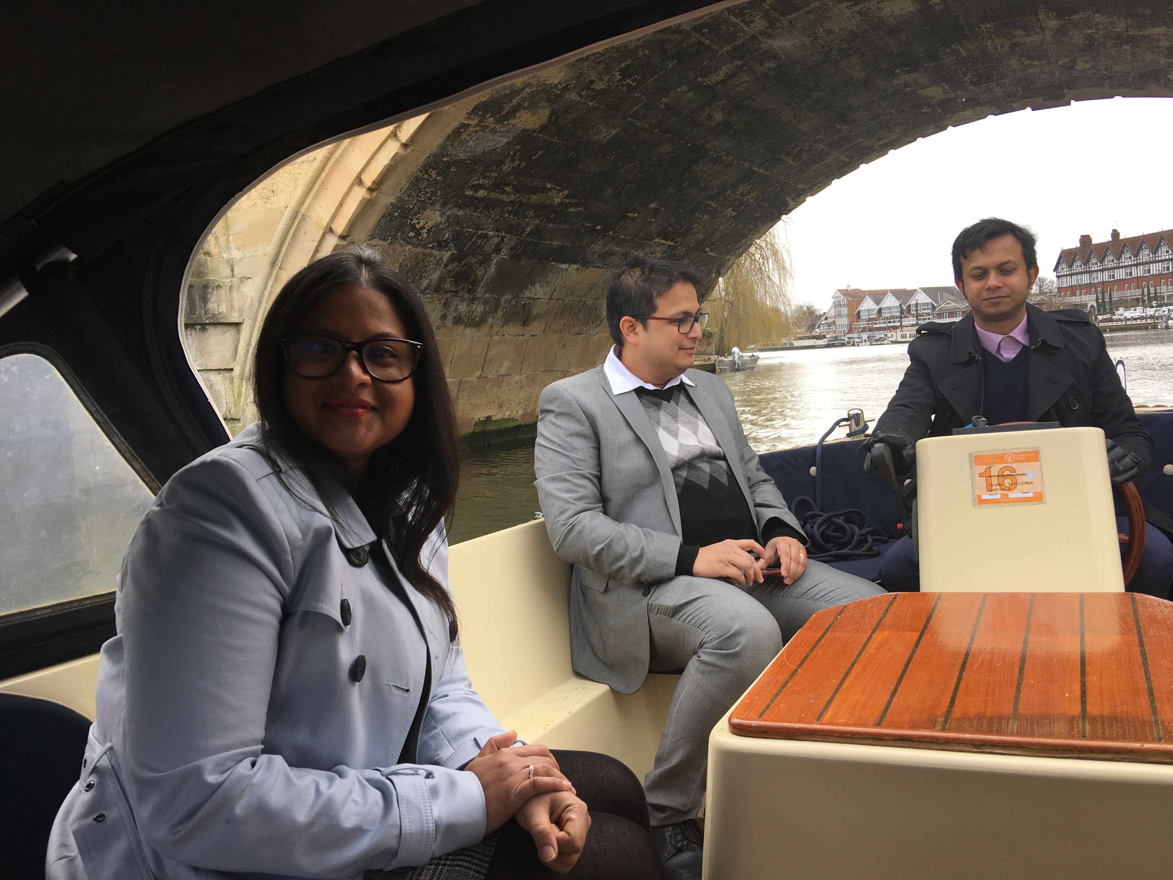 On the boat sailing down the Thames